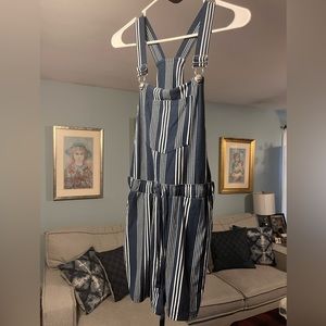 Cute Blue and White Overalls